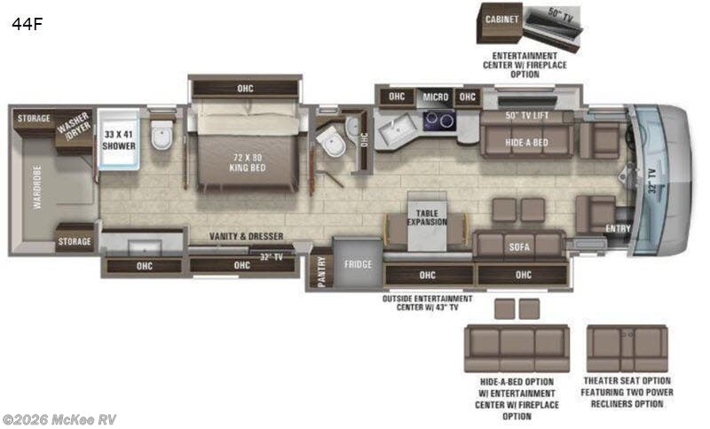2021 Entegra Coach Anthem 44F - Used Class A For Sale by McKee RV in Perry, Iowa features Slideout