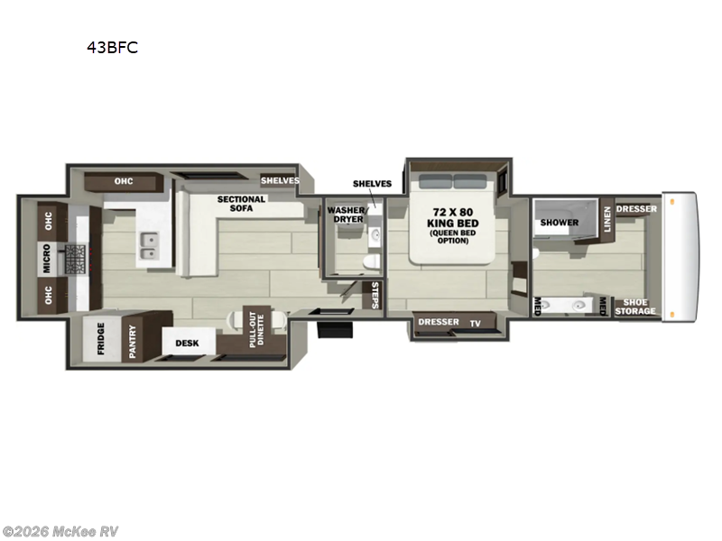 2026 Forest River RiverStone 43BFC - New Fifth Wheel For Sale by McKee RV in Perry, Iowa features Slideout