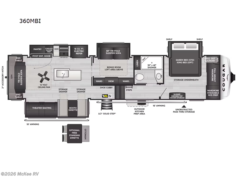 2025 Keystone Cougar 360MBI - Used Fifth Wheel For Sale by McKee RV in Perry, Iowa features Slideout