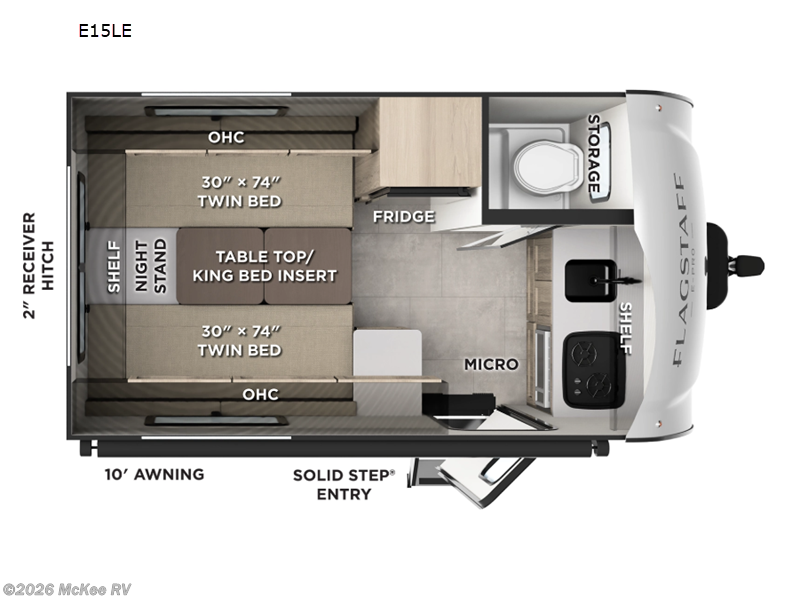 2026 Forest River Flagstaff E-Pro 15LE - New Travel Trailer For Sale by McKee RV in Perry, Iowa
