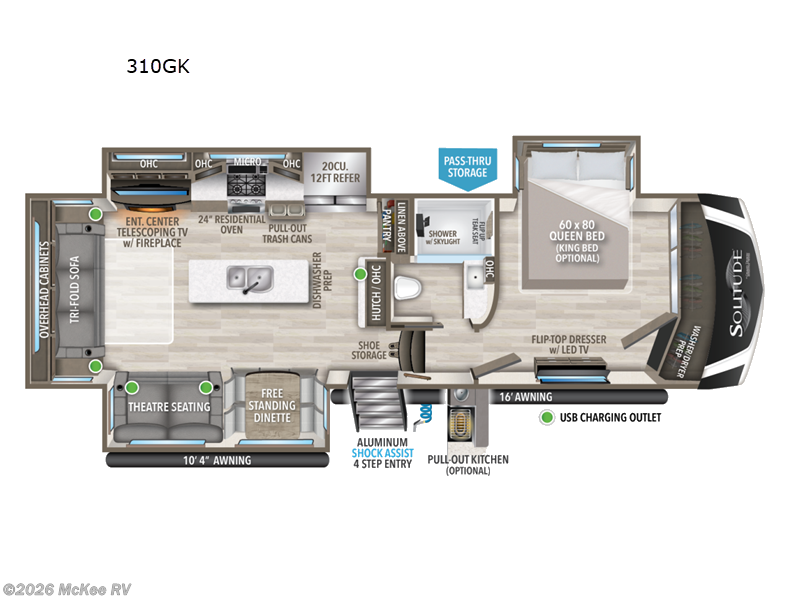 2024 Grand Design Solitude 310GK - Used Fifth Wheel For Sale by McKee RV in Perry, Iowa features Slideout
