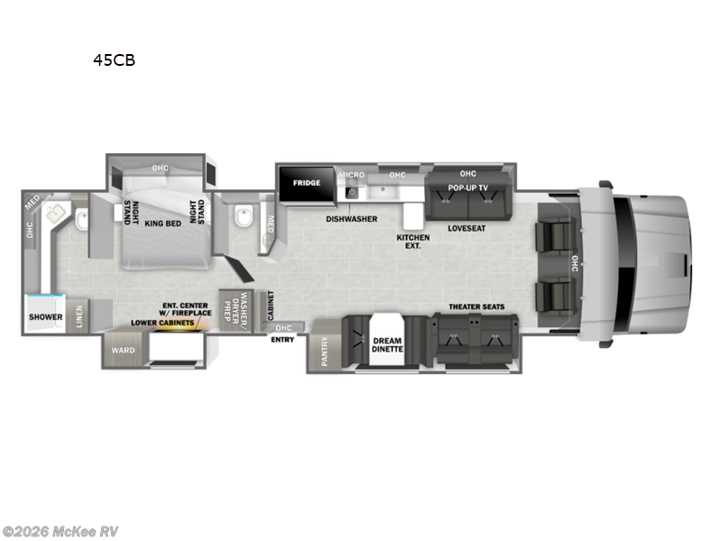 2026 Dynamax Corp Grand Sport 45CB - New Super C For Sale by McKee RV in Perry, Iowa features Slideout