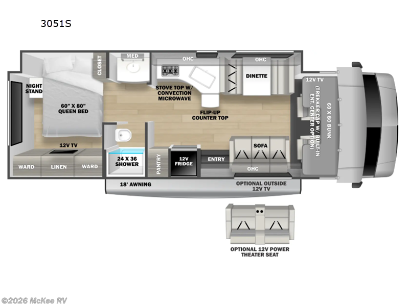 2025 Forest River Forester Classic 3051S - Used Class C For Sale by McKee RV in Perry, Iowa features Slideout