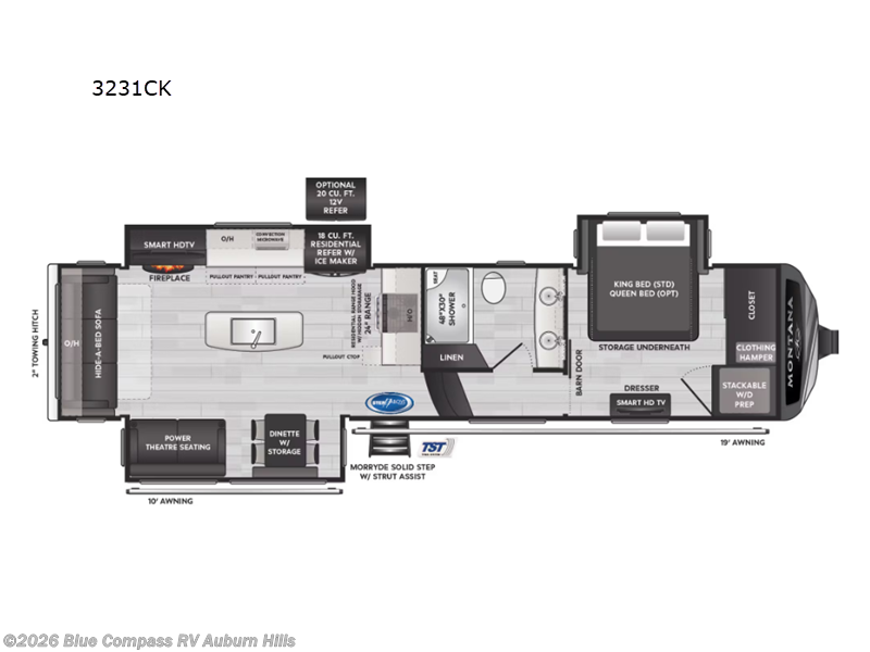 2025 Keystone Montana 3231CK - New Fifth Wheel For Sale by Blue Compass RV Auburn Hills in Auburn Hills, Michigan features Slideout