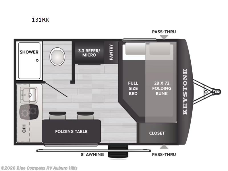 2026 Keystone Hideout Mini 131RK - New Travel Trailer For Sale by Blue Compass RV Auburn Hills in Auburn Hills, Michigan