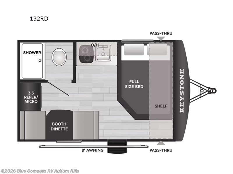 2026 Keystone Hideout Mini 132RD - New Travel Trailer For Sale by Blue Compass RV Auburn Hills in Auburn Hills, Michigan