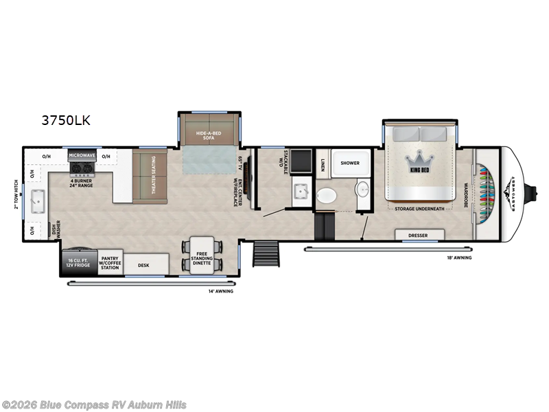 2026 East to West Blackthorn 3750LK - New Fifth Wheel For Sale by Blue Compass RV Auburn Hills in Auburn Hills, Michigan features Slideout
