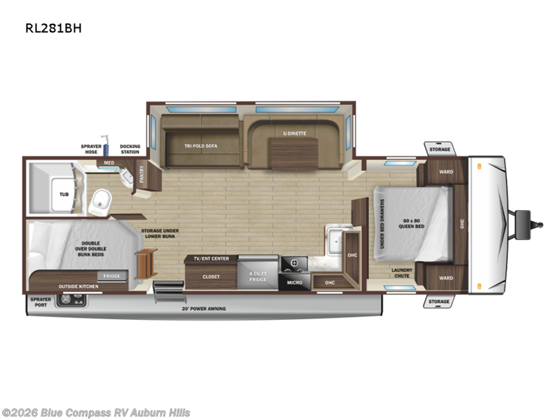 2022 Highland Ridge Range Lite RL281BH - Used Travel Trailer For Sale by Blue Compass RV Auburn Hills in Auburn Hills, Michigan features Slideout