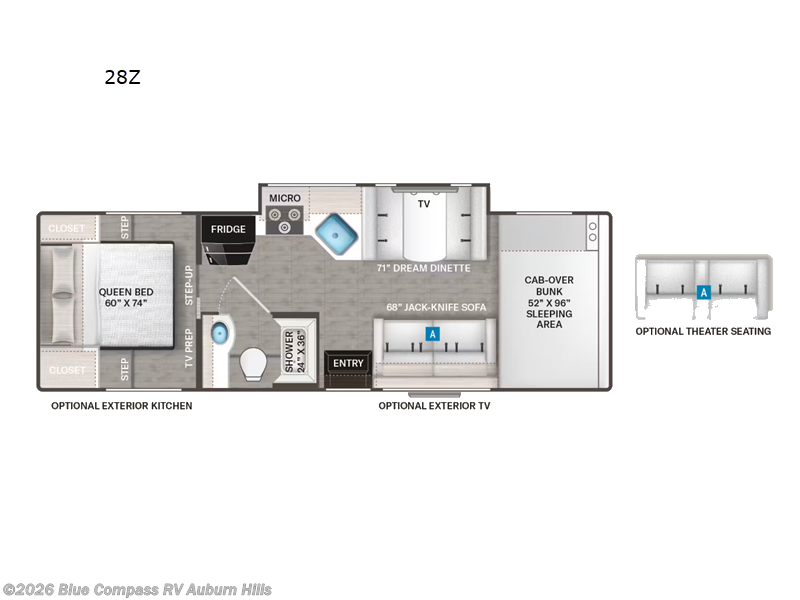 2025 Thor Motor Coach Four Winds 28Z - Used Class C For Sale by Blue Compass RV Auburn Hills in Auburn Hills, Michigan features Slideout