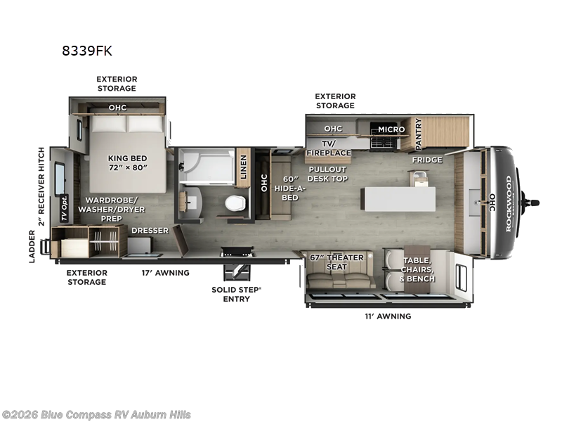 2026 Forest River Rockwood Signature 8339FK - New Travel Trailer For Sale by Blue Compass RV Auburn Hills in Auburn Hills, Michigan features Slideout