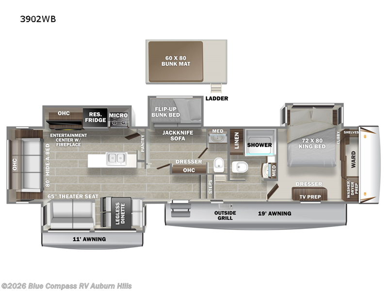 2022 Prime Time Sanibel 3902WB - Used Fifth Wheel For Sale by Blue Compass RV Auburn Hills in Auburn Hills, Michigan features Slideout