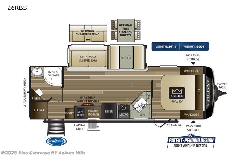 2020 Keystone Cougar Half-Ton 26RBS - Used Travel Trailer For Sale by Blue Compass RV Auburn Hills in Auburn Hills, Michigan features Slideout