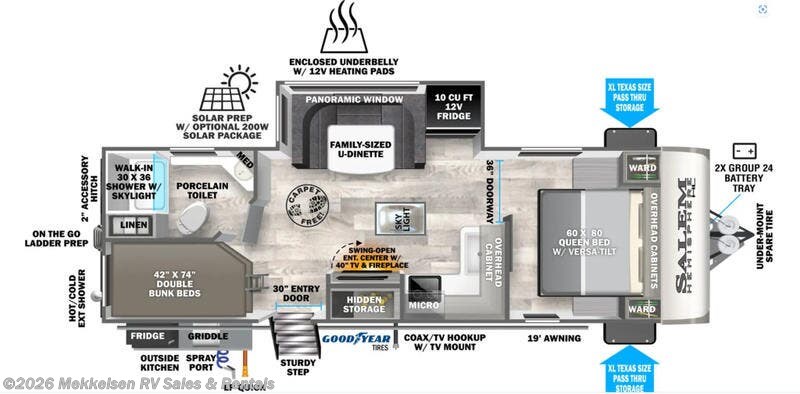 2024 Forest River Salem Hemisphere 23BHHL - New Travel Trailer For Sale by Mekkelsen RV Sales & Rentals in East Montpelier, Vermont
