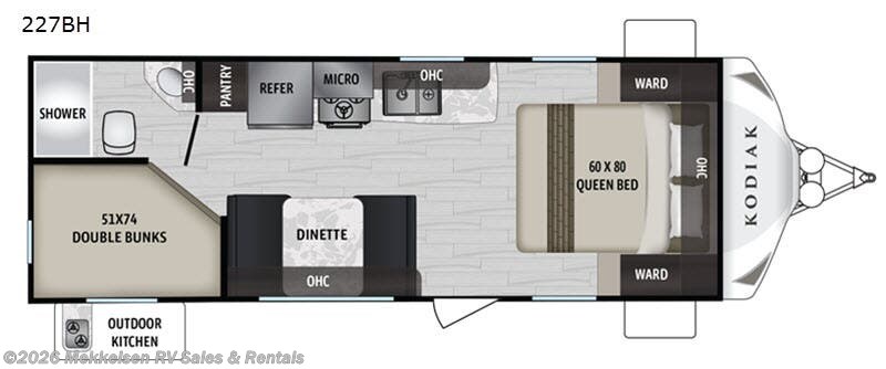 2020 Dutchmen Kodiak 227BH 227BH - Used Travel Trailer For Sale by Mekkelsen RV Sales & Rentals in East Montpelier, Vermont