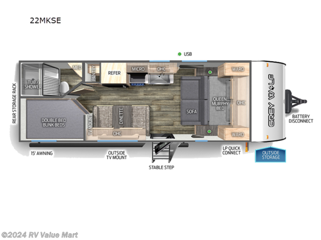 2024 Forest River Cherokee Grey Wolf 22MKSE - New Travel Trailer For Sale by RV Value Mart in Willow Street, Pennsylvania