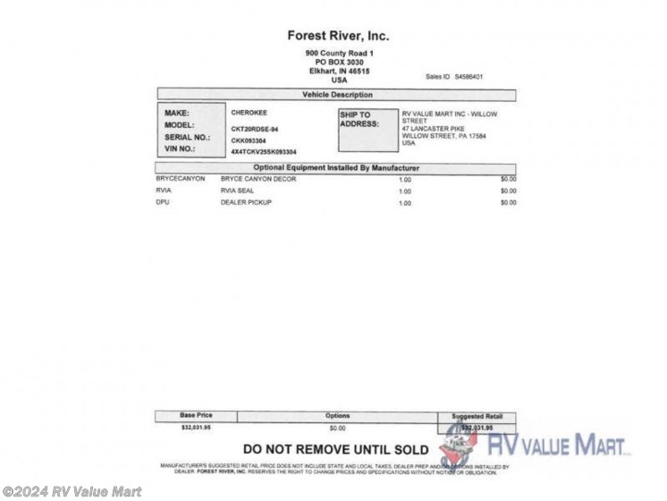 New 2025 Forest River Cherokee Grey Wolf 20RDSE available in Willow Street, Pennsylvania