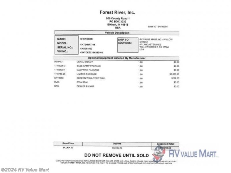 New 2025 Forest River Cherokee Grey Wolf 24RRT available in Willow Street, Pennsylvania