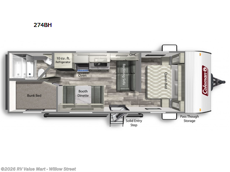 2023 Coleman Lantern LT Series 274BH - Used Travel Trailer For Sale by RV Value Mart - Willow Street in Willow Street, Pennsylvania