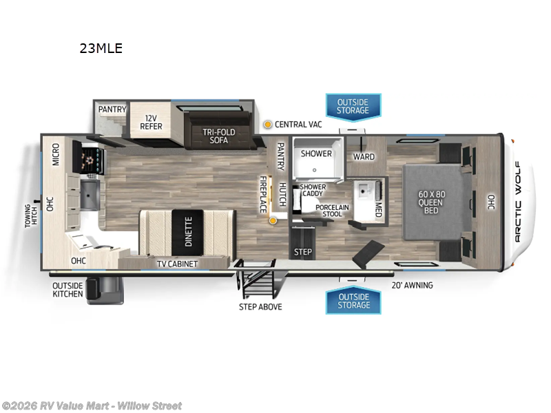 2025 Forest River Cherokee Arctic Wolf 23MLE - New Fifth Wheel For Sale by RV Value Mart - Willow Street in Willow Street, Pennsylvania features Slideout