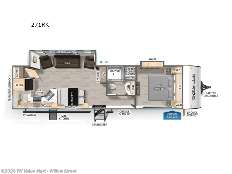 2025 Forest River Cherokee Wolf Den 271RK - New Travel Trailer For Sale by RV Value Mart - Willow Street in Willow Street, Pennsylvania features Slideout