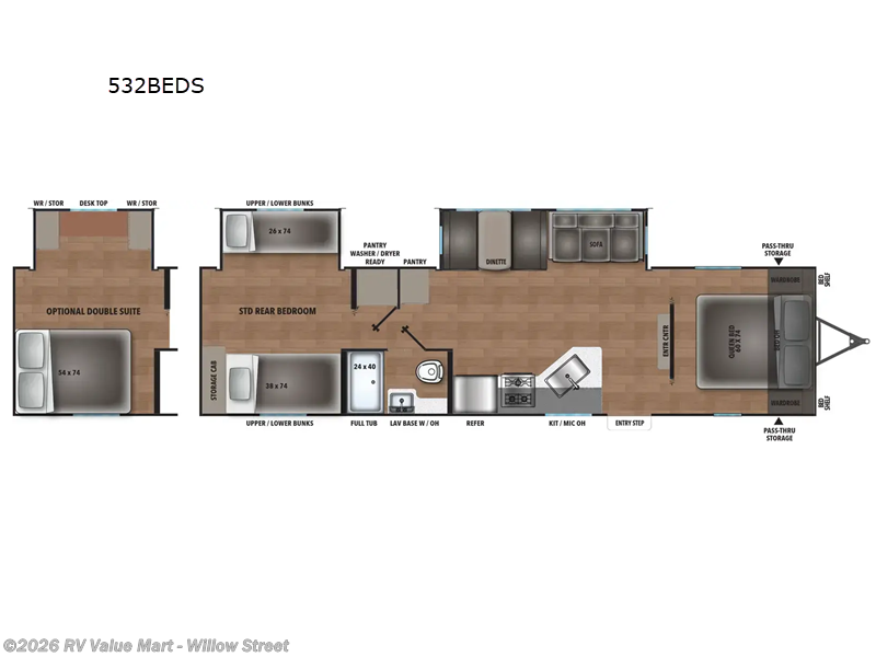 2025 Shasta I-5 Edition 532BEDS - New Travel Trailer For Sale by RV Value Mart - Willow Street in Willow Street, Pennsylvania features Slideout