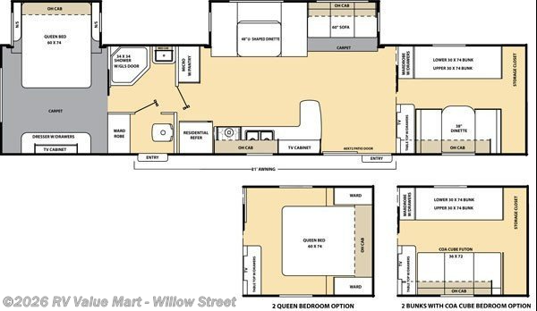 2011 Coachmen Catalina Deluxe Edition 38BHDS - Used Destination Trailer For Sale by RV Value Mart - Willow Street in Willow Street, Pennsylvania features Slideout