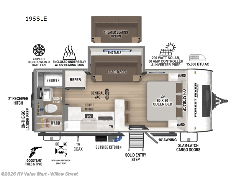 2026 Forest River Surveyor Legend 19SSLE - New Travel Trailer For Sale by RV Value Mart - Willow Street in Willow Street, Pennsylvania features Slideout