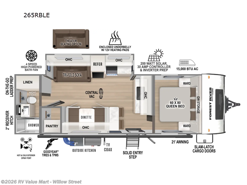 2026 Forest River Surveyor Legend 265RBLE - New Travel Trailer For Sale by RV Value Mart - Willow Street in Willow Street, Pennsylvania features Slideout