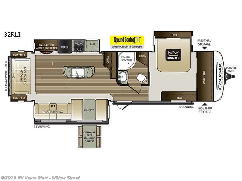 2018 Keystone Cougar Half-Ton Series 32RLI - Used Travel Trailer For Sale by RV Value Mart - Willow Street in Willow Street, Pennsylvania features Slideout