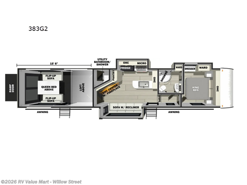 2026 Forest River Cherokee Rogue Armored 383G2 - New Toy Hauler For Sale by RV Value Mart - Willow Street in Willow Street, Pennsylvania features Slideout