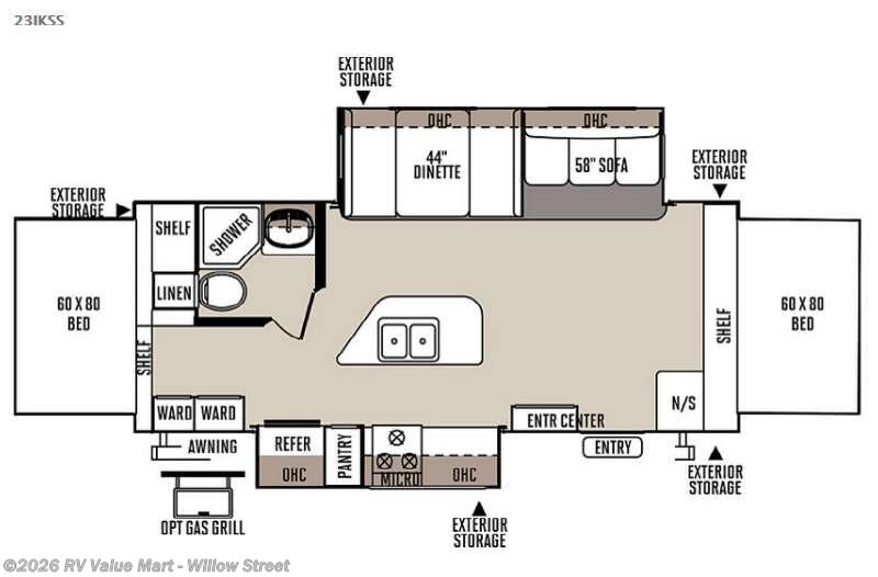 2015 Forest River Flagstaff Shamrock 23IKSS - Used Travel Trailer For Sale by RV Value Mart - Willow Street in Willow Street, Pennsylvania features Slideout