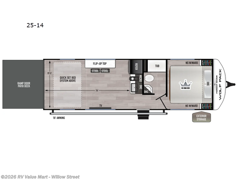 2026 Forest River Cherokee Wolf Pack 25-14 - New Toy Hauler For Sale by RV Value Mart - Willow Street in Willow Street, Pennsylvania