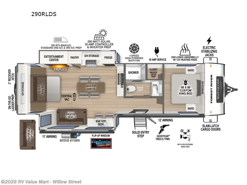2026 Forest River Grand Surveyor 290RLDS - New Travel Trailer For Sale by RV Value Mart - Willow Street in Willow Street, Pennsylvania features Slideout
