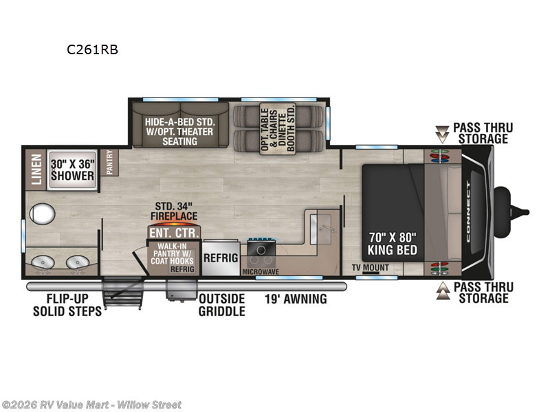 2026 K-Z Connect C261RB - New Travel Trailer For Sale by RV Value Mart - Willow Street in Willow Street, Pennsylvania features Slideout