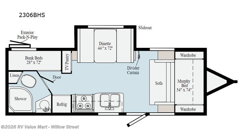 2020 Winnebago Micro Minnie 2306BHS - Used Travel Trailer For Sale by RV Value Mart - Willow Street in Willow Street, Pennsylvania features Slideout