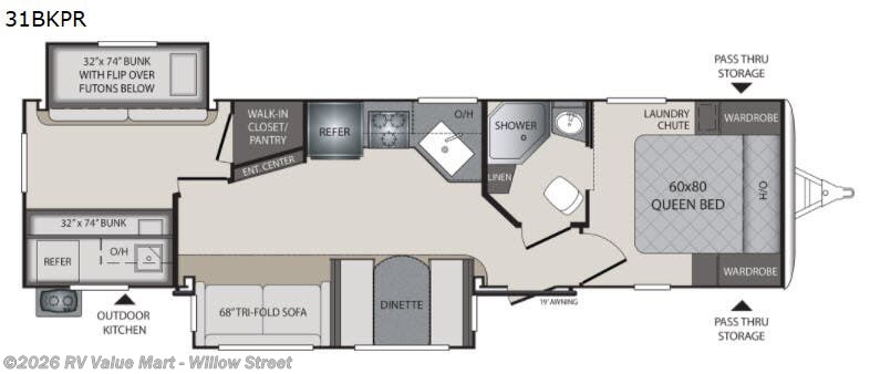 2018 Keystone Premier Ultra Lite 31BKPR - Used Travel Trailer For Sale by RV Value Mart - Willow Street in Willow Street, Pennsylvania features Slideout