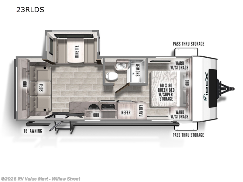 2022 Forest River IBEX 23RLDS - Used Travel Trailer For Sale by RV Value Mart - Willow Street in Willow Street, Pennsylvania features Slideout