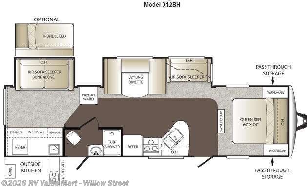 2013 Keystone Outback 312BH - Used Travel Trailer For Sale by RV Value Mart - Willow Street in Willow Street, Pennsylvania features Slideout