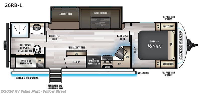 2020 Forest River Cherokee Alpha Wolf 26RB-L - Used Travel Trailer For Sale by RV Value Mart - Willow Street in Willow Street, Pennsylvania features Slideout