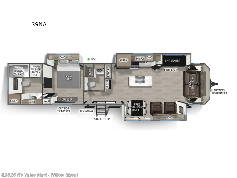 2026 Forest River Cherokee Timberwolf 39NA - New Destination Trailer For Sale by RV Value Mart - Willow Street in Willow Street, Pennsylvania features Slideout