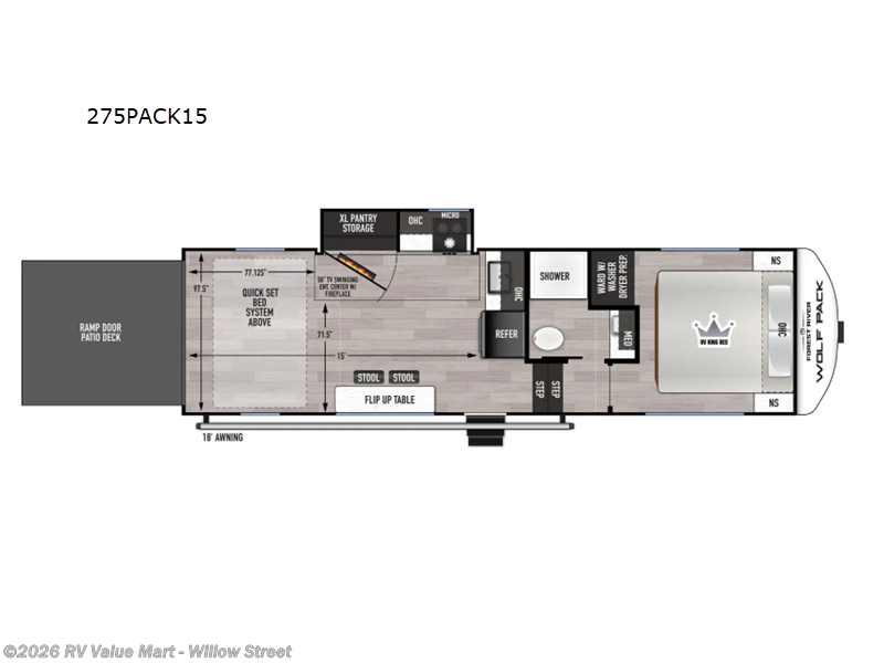 2026 Forest River Cherokee Wolf Pack 275PACK15 - New Toy Hauler For Sale by RV Value Mart - Willow Street in Willow Street, Pennsylvania features Slideout
