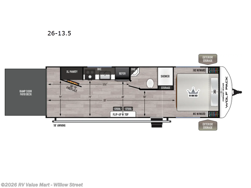 2026 Forest River Cherokee Wolf Pack 26-13.5 - New Toy Hauler For Sale by RV Value Mart - Willow Street in Willow Street, Pennsylvania
