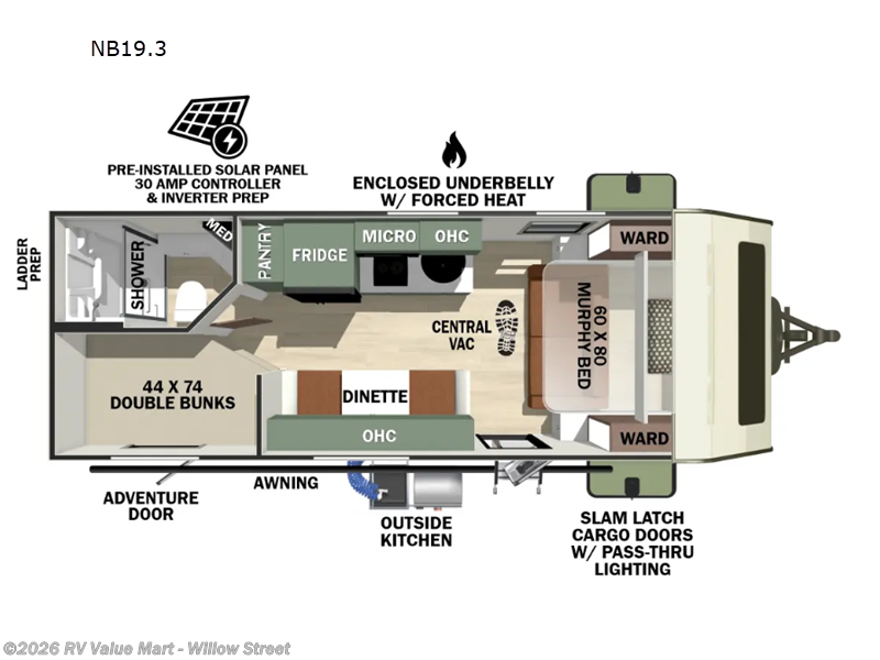 2026 Forest River No Boundaries NB19.3 - New Travel Trailer For Sale by RV Value Mart - Willow Street in Willow Street, Pennsylvania