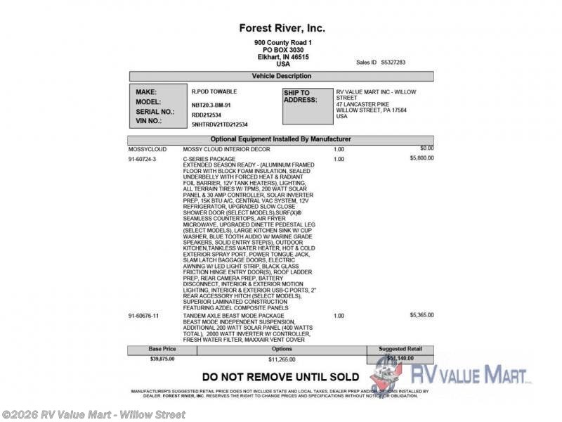2026 No Boundaries NB20.3 Beast Mode by Forest River from RV Value Mart - Willow Street in Willow Street, Pennsylvania