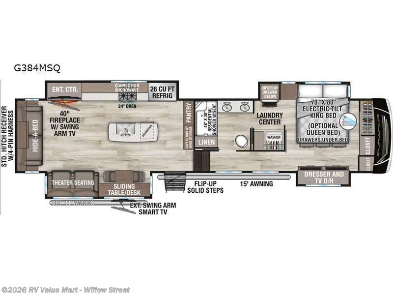 2026 K-Z Durango Gold G384MSQ - New Fifth Wheel For Sale by RV Value Mart - Willow Street in Willow Street, Pennsylvania features Slideout