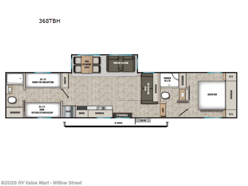 2026 Coachmen Chaparral Lite 368TBH - New Fifth Wheel For Sale by RV Value Mart - Willow Street in Willow Street, Pennsylvania features Slideout