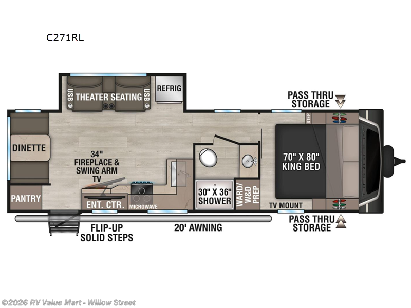 2026 K-Z Connect C271RL - New Travel Trailer For Sale by RV Value Mart - Willow Street in Willow Street, Pennsylvania features Slideout