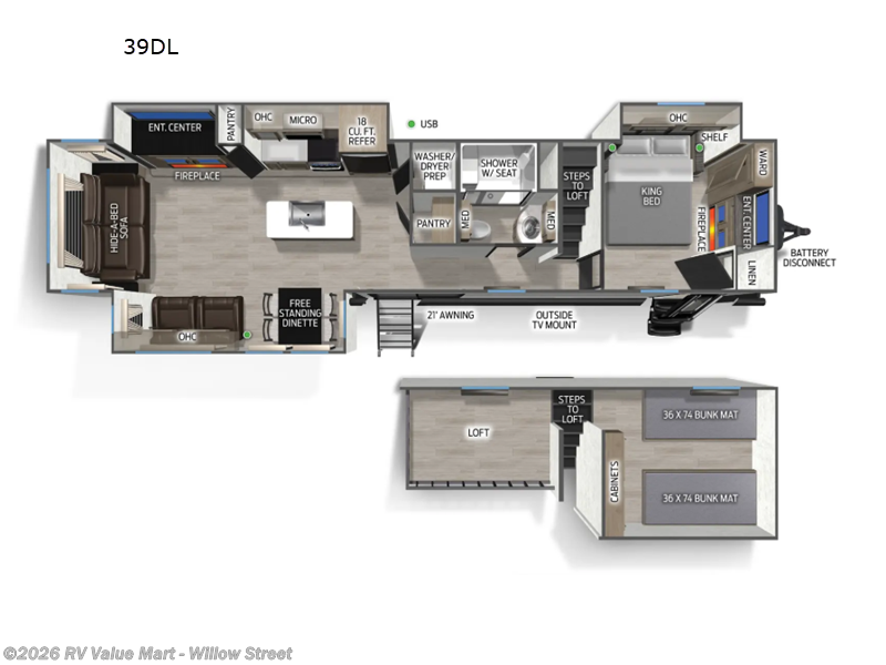 2026 Forest River Cherokee Timberwolf 39DL - New Destination Trailer For Sale by RV Value Mart - Willow Street in Willow Street, Pennsylvania features Slideout
