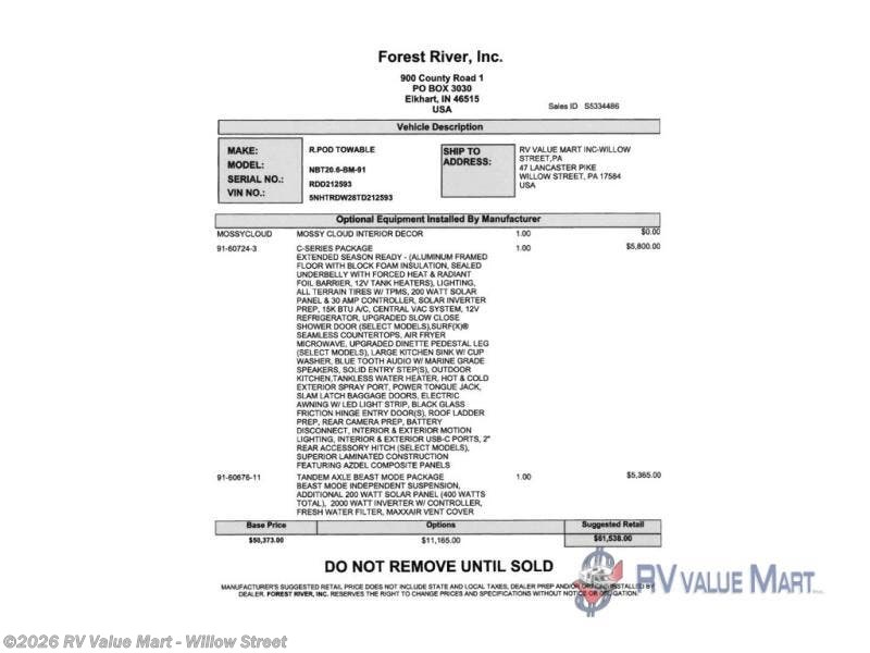 2026 No Boundaries NB20.6 Beast Mode by Forest River from RV Value Mart - Willow Street in Willow Street, Pennsylvania