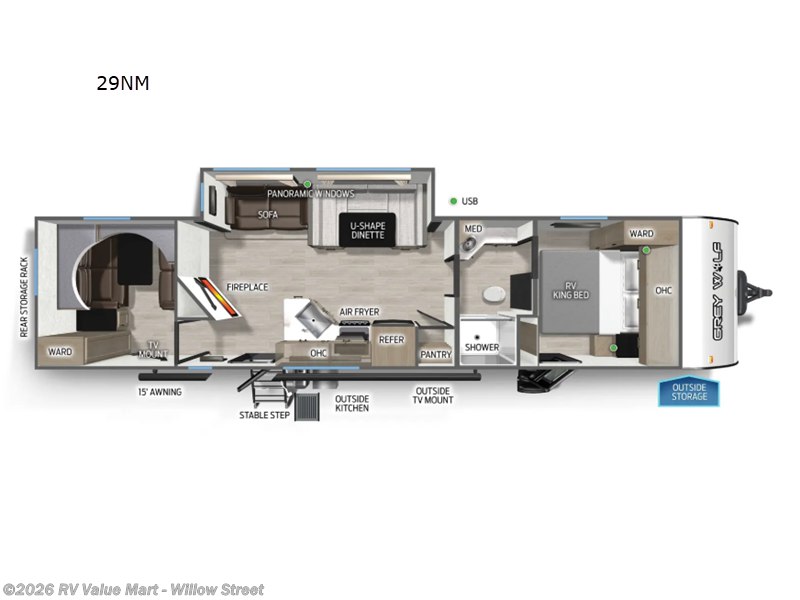 2026 Forest River Cherokee Grey Wolf 29NM - New Travel Trailer For Sale by RV Value Mart - Willow Street in Willow Street, Pennsylvania features Slideout